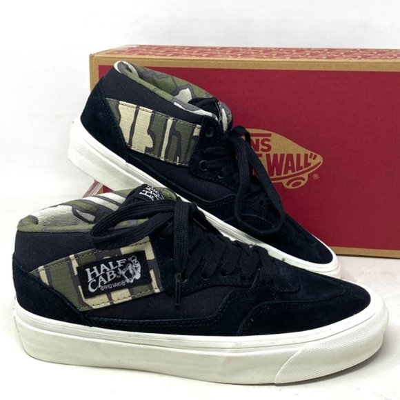 VANS Half Cab 33 DX Shoes Mid Black Camo Suede Skate Sneakers Women VN0A5KX6Y28 - Picture 1 of 11